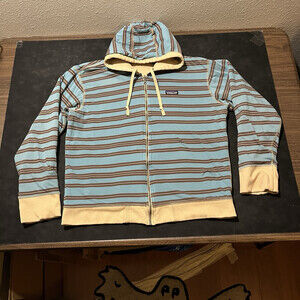 Patagonia Vintage Jacket Vintage Hoodie Reversible Zip Serape Stripe Double Face